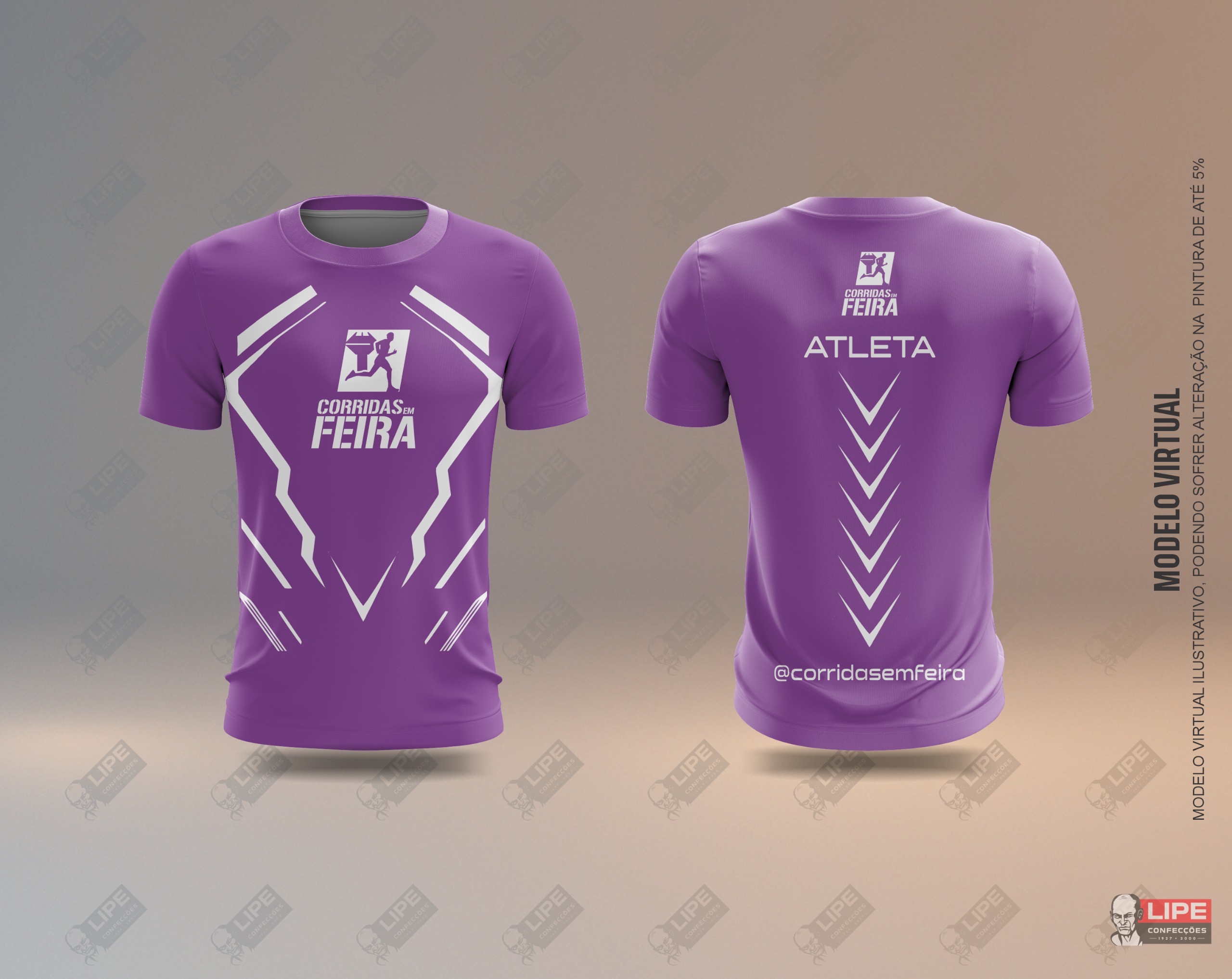 Camisa Corridas em Feira mostrando frente e costas